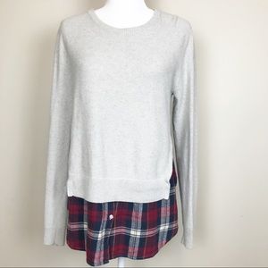 Treasure & Bond | Red Plaid Layered Sweater